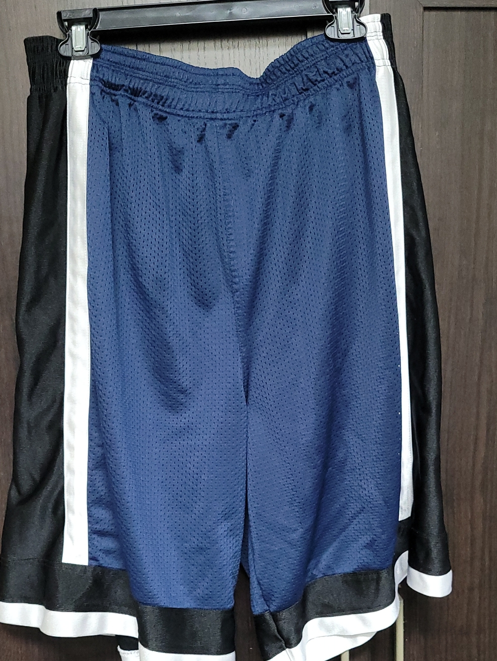 Reebok Navy Athletic Mesh Shorts with Black & White Panels Large